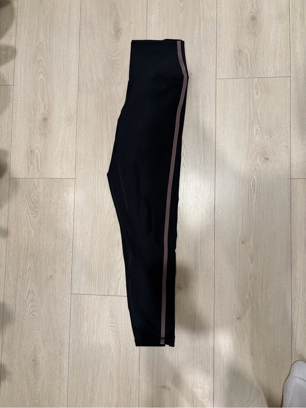 Abercrombie & Fitch Black Leggings with Taupe Side Stripe